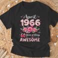 60 Años Abril 1966 Floral 60 Cumpleaños Hombres Es Camiseta unisex Regalos para ancianos