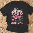 60歳 1966年5月 花柄 60歳 誕生日 男性 女性 Tシャツ 高齢者への贈り物