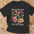 89歳 神様の祝福 可愛い庭の花 89歳の誕生日 Tシャツ 高齢者への贈り物