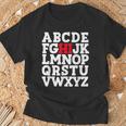 Abcのhiおかしいこんにちはアルファベット学生教師グリーティング Tシャツ 高齢者への贈り物
