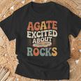 Agate Excited About Rocks ロック地質学オタク Tシャツ 高齢者への贈り物