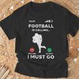 American Football Calling I Must Go ファニーコーチ メンズ レディース Tシャツ 高齢者への贈り物
