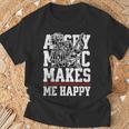 Angry Music Make Me Happy Heavy Metal Metalheads Tシャツ 高齢者への贈り物