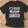 Ballerina Lifestyle Its Never Too Late To Be バレエダンサー Tシャツ 高齢者への贈り物