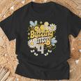 Buzzing Into 4 かわいい蜂 4歳の誕生日パーティーデザイン Tシャツ 高齢者への贈り物