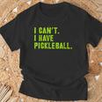 I Can't I Have Pickleball、皮肉、面白いピックルボール Tシャツ 高齢者への贈り物