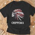 Chippewa ネイティブアメリカン アメリカ国旗 スカルヘッドレス 長袖tシャツ Tシャツ 高齢者への贈り物