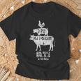 Cow Pig Chicken Bbq Joke 牛と豚と鶏 おかしいバーベキューミートイーター シェフギフト Tシャツ 高齢者への贈り物