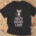 Crazy Raccoon Lady Raccoon Lovers Tシャツ 高齢者への贈り物