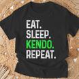 Eatleep Kendo Repeat 面白い格闘技コンバット Tシャツ 高齢者への贈り物