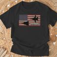 F-14 トムキャット ジェット戦闘機 アメリカの国旗 長袖tシャツ Tシャツ 高齢者への贈り物