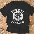 First Of All I'm A Delight アライグマ 看護師 面白い Tシャツ 高齢者への贈り物