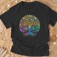 Full Foliage Tree Of Life 葉がいっぱいのレインボー生命の木 Tシャツ 高齢者への贈り物