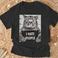 Cats Picture I Hate Peopleaying Tシャツ 高齢者への贈り物