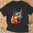 GERMAN SHEPHERD Rainbow Pop Art Retro Paint Splatter Dog Tank Top T-Shirt Gifts for Old Men