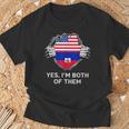 Half American Half Haitian Usa Haiti Flag メンズ レディース Tシャツ 高齢者への贈り物