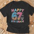 Happy 67th Day Of 5th Grade Ice Cream Drip 67 Days Kids T-Shirt Gifts for Old Men