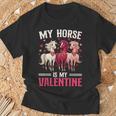 My Horse Is My Valentine Women Cute Animal Lover V Day T-Shirt Gifts for Old Men