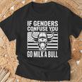 If Genders Confuse You Go Milk A Bull Usa 国旗 アメリカ 長袖tシャツ Tシャツ 高齢者への贈り物