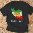 Iran Flagge Karte Löweonnechwert Free Iran Unterstützung Frauen Des Iran T-Shirt Geschenke für alte Männer