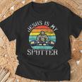 Jesus Is Mypotter レトロ ウェイトリフティング ジム フィットネス ワークアウト Tシャツ 高齢者への贈り物
