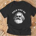 Karl Marx Told Youo 共産主義社会主義マルクス主義 Tシャツ 高齢者への贈り物