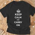 Keep Calm And Carry On モチベーションを高める引用句 Tシャツ 高齢者への贈り物