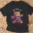 Koaya アリゾナ 踊る猫 カラフル かわいい キティ デザイン 長袖tシャツ Tシャツ 高齢者への贈り物