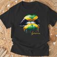 Lips Jamaican Flag Jamaica Love Travelacation Tシャツ 高齢者への贈り物