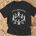 Live Laugh Lucifer ホラー サタン 悪魔 悪魔 悪魔 ヤギ Tシャツ 高齢者への贈り物