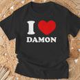 I Love Damon I Heart Damon 面白い名前 Damon Tシャツ 高齢者への贈り物