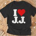 I Love Heart JJ Jj J J イニシャル Tシャツ 高齢者への贈り物