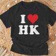 I Love Hk Initials I Heart HK First Last Name H K Tシャツ 高齢者への贈り物