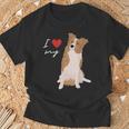 I Love My & Red Merle ボーダーコリー ドッグラバー。 Tシャツ 高齢者への贈り物
