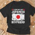 I Love My Hot Japanese Boyfriend Couple Japan Flag Tシャツ 高齢者への贈り物