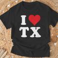 I Love Tx Initials I Heart TX First Last NameX Tシャツ 高齢者への贈り物