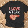 I Loveteak おもしろステーキ バーベキューグリルステーキ Tシャツ 高齢者への贈り物