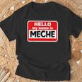 Meche Hello Hi My Name Is ネームオン カスタム Tシャツ 高齢者への贈り物