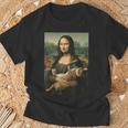 Mona Lisa Mit Orangefarbener Katze Lustige Kunstmalerei T-Shirt Geschenke für alte Männer