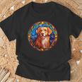 Novacotia Duck Tolling Retriever Toller Dog ステンドグラス Tシャツ 高齢者への贈り物
