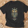 Owl Lover Boho Bird Lover Wildlife Biology Bird Watching T-Shirt Gifts for Old Men