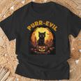 Purr-Evil お化け猫 ハロウィン Tシャツ 高齢者への贈り物