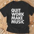 Quit Work Make Music 半袖 Tシャツ 高齢者への贈り物