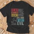 Read Banned Books Pet Dogs Fight Evil Read Books Reading T-Shirt Gifts for Old Men