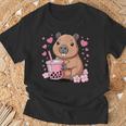 Süßer Capybara Bubble Tea Capybara Kinder Mädchen T-Shirt Geschenke für alte Männer