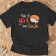This Girl Lovesushi かわいい フェミニン 食べ物 引用アート Tシャツ 高齢者への贈り物