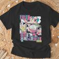 Vaporwave レトロ 90年代 日本アニメ 女の子とラーメン 美学 Tシャツ 高齢者への贈り物