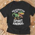 Velociraptor Is My Spirit Animal For Dino Enthusiasts T-Shirt Gifts for Old Men