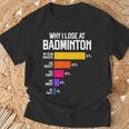 Why I Lose At Badminton 面白い言い訳 シャトルコック バーディー Tシャツ 高齢者への贈り物