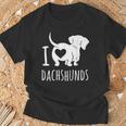Wiener Dog ダックスフンド 犬 ペット愛好家 I Love Dachshunds Tシャツ 高齢者への贈り物